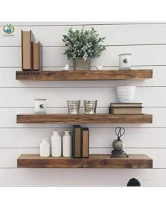 Sheesham Wood Floating Shelves for Wall Set of 3