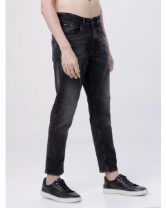 Tapered Fit Men Black Jeans