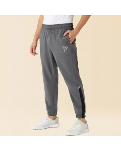 Colorblock Men Grey Track Pants